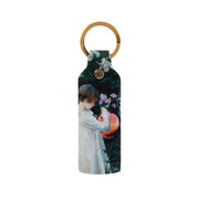 Carnation, Lily, Lily, Rose recycled leather keyring